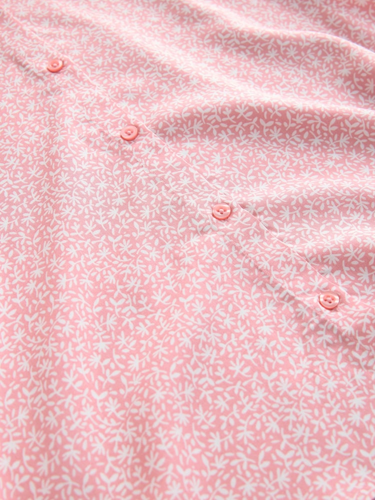 Pink Ditsy Shirred Sleeve Dress (3-16yrs) - Image 8 of 8