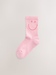 Pink, Purple and Green Regular Length Cotton Rich Cushioned Sole Ankle Socks 3 Pack - Image 3 of 6