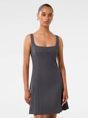 Forever New Grey Petite Eada Pleated Mini Dress - Image 1 of 5