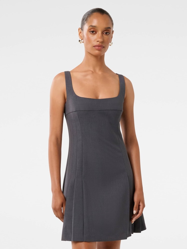 Forever New Grey Petite Eada Pleated Mini Dress - Image 1 of 5
