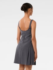 Forever New Grey Petite Eada Pleated Mini Dress - Image 2 of 5