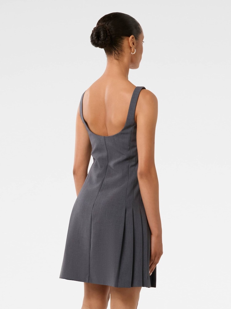 Forever New Grey Petite Eada Pleated Mini Dress - Image 2 of 5