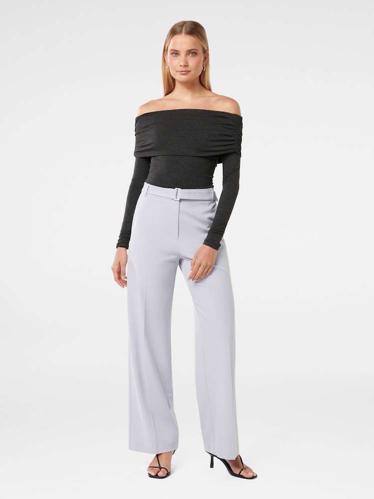 Forever New Blue Rio Belted Straight Leg Trousers - Image 5 of 5