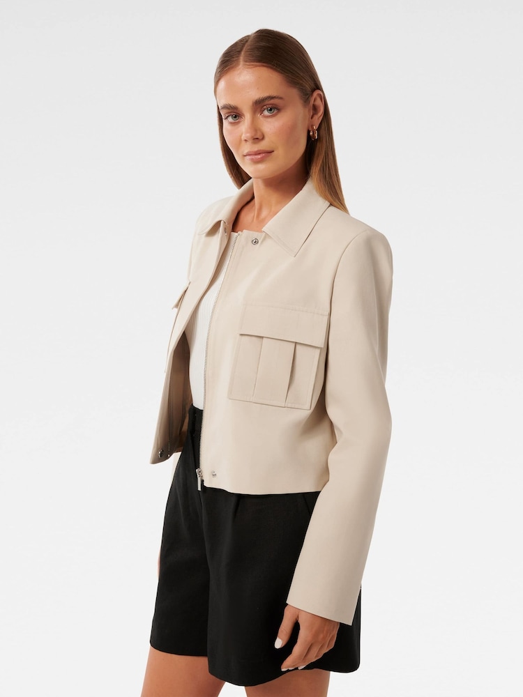 Forever New Cream Scarlett Utility Jacket - Image 4 of 4