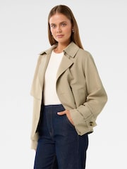 Forever New Cream Ebony Cropped Trench Coat - Image 4 of 5