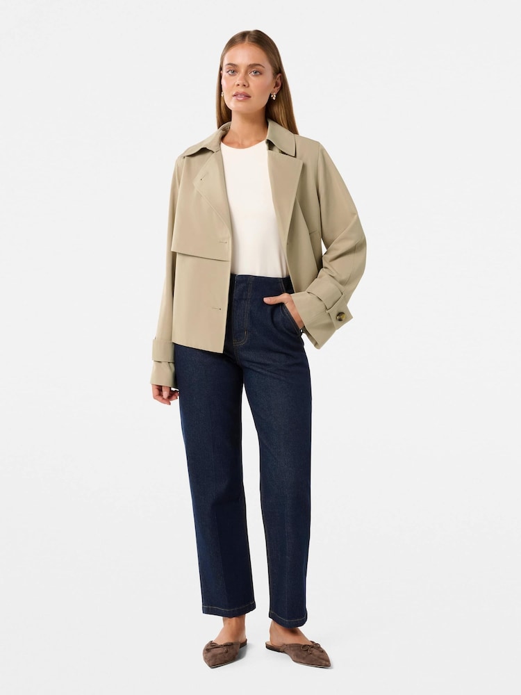 Forever New Cream Ebony Cropped Trench Coat - Image 5 of 5
