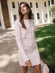 Forever New Pink Louise Boucle Knitted Skirt - Image 1 of 5