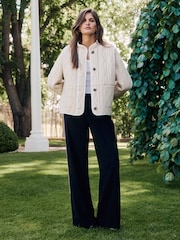 Forever New Cream Astrid Quilted Liner 100% Cotton Jacket - Image 1 of 5