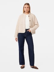 Forever New Cream Astrid Quilted Liner 100% Cotton Jacket - Image 5 of 5