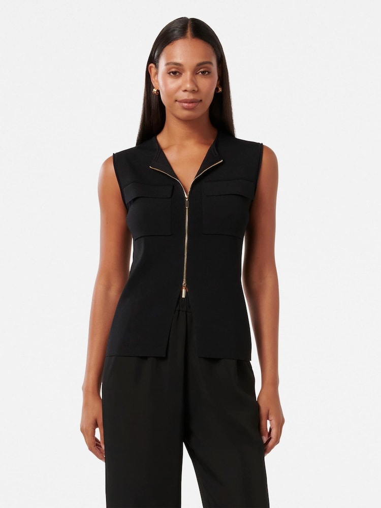 Forever New Black Carmen Utility Knitted Top - Image 1 of 5