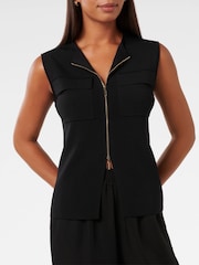 Forever New Black Carmen Utility Knitted Top - Image 3 of 5