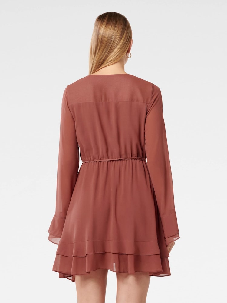 Forever New Red Piper Ruffle Long Sleeves Mini Dress - Image 2 of 5