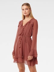 Forever New Red Piper Ruffle Long Sleeves Mini Dress - Image 4 of 5