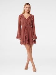 Forever New Red Piper Ruffle Long Sleeves Mini Dress - Image 5 of 5