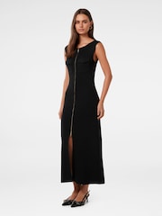 Forever New Black Harriet Zip Through Midi Dress - Image 4 of 4