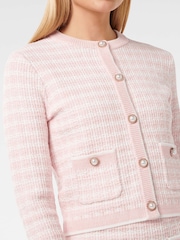 Forever New Pink Louise Boucle Knitted Cardigan - Image 3 of 5