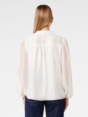 Forever New White Tegan Trim Blouse - Image 2 of 5