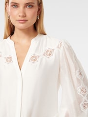 Forever New White Tegan Trim Blouse - Image 3 of 5