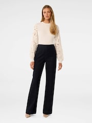 Forever New White Charlie Woven Sleeves Knitted Top - Image 5 of 5