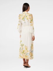 Forever New White Primrose Trim Detail Midi Dress with a Touch Of Linen - Image 2 of 4