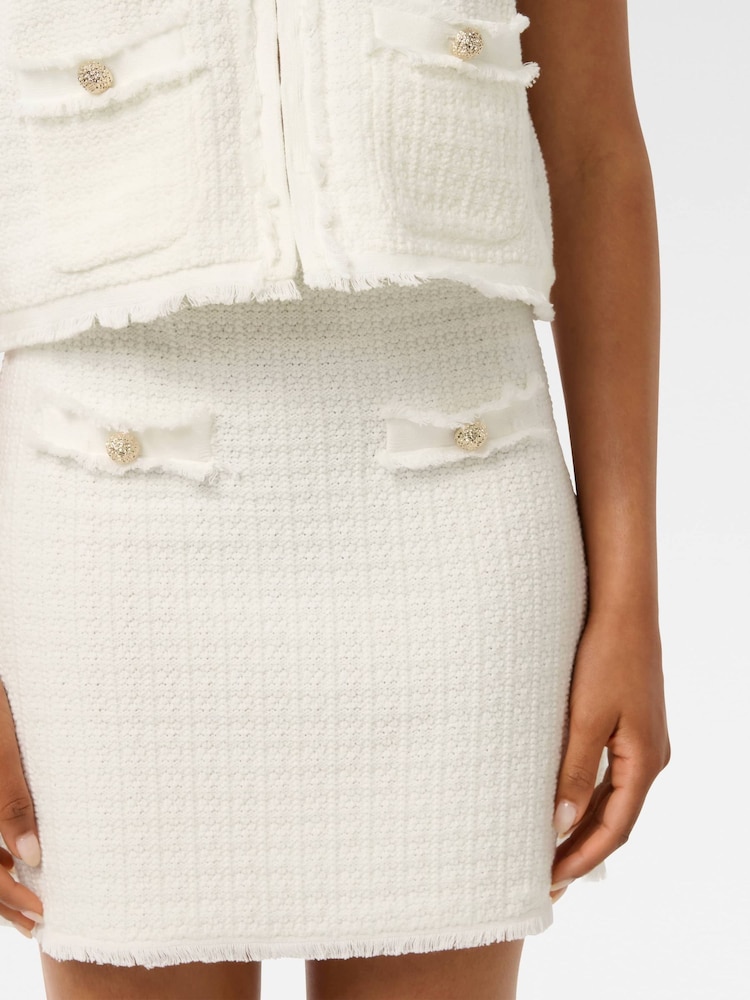 Forever New Cream Faith Petite Boucle Knitted Skirt - Image 3 of 5