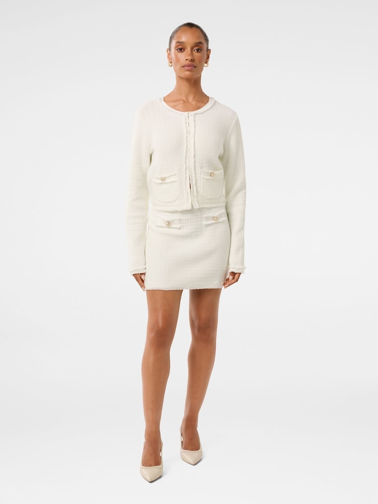 Forever New Cream Faith Petite Boucle Knitted Skirt - Image 5 of 5