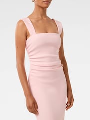 Forever New Pink Reina Petite Ruched Bodycon Midi Dress - Image 3 of 4