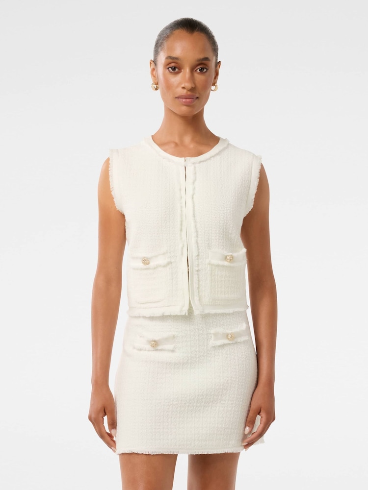 Forever New Cream Faith Petite Textured Knitted Top - Image 1 of 5