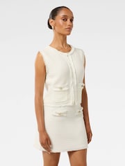 Forever New Cream Faith Petite Textured Knitted Top - Image 4 of 5