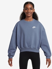 Nike World Indigo Blue Club Fleece Boxy Crewneck Sweatshirt - Image 1 of 3