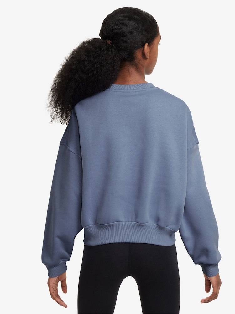 Nike World Indigo Blue Club Fleece Boxy Crewneck Sweatshirt - Image 2 of 3