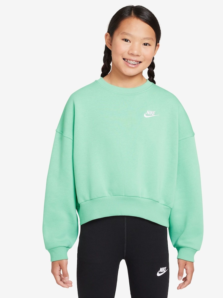 Nike Mint Foam Club Fleece Boxy Crewneck Sweatshirt - Image 1 of 3 Nike Mint Foam Club Fleece Boxy Crewneck Sweatshirt - Image 1 of 3
