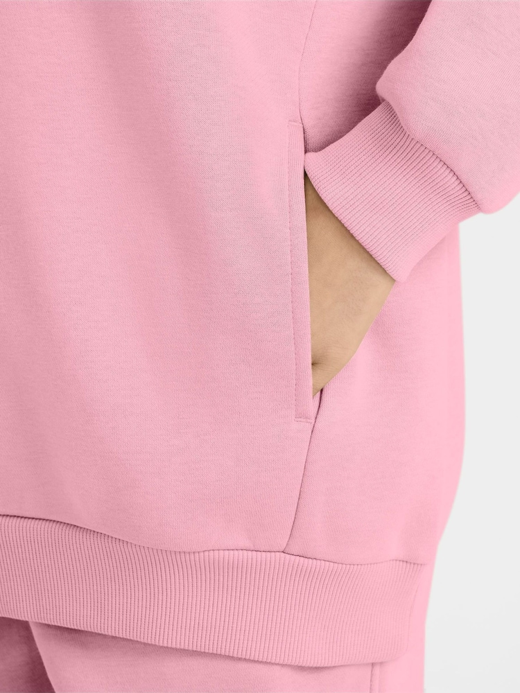 Nike Soft Pink Oversized Sportswear Club Fleece Pullover Hoodie - Image 3 of 3