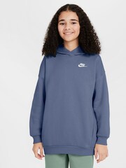 Nike World Indigo Blue Oversized Sportswear Club Fleece Pullover Hoodie - Image 1 of 3