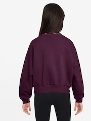 Nike Bordeaux Burgundy Club Fleece Boxy Crewneck Sweatshirt - Image 2 of 3