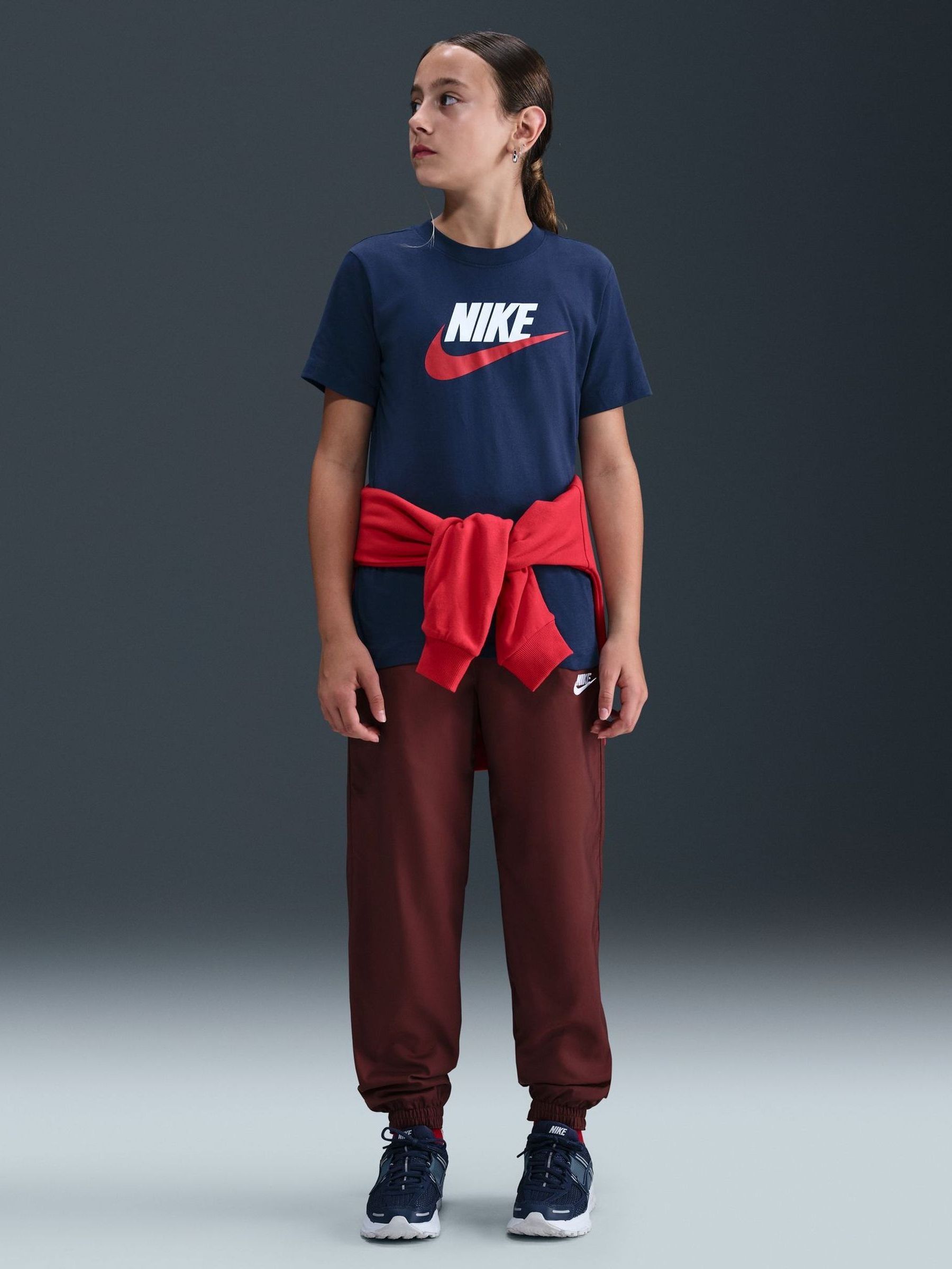 blue and red nike t shirt