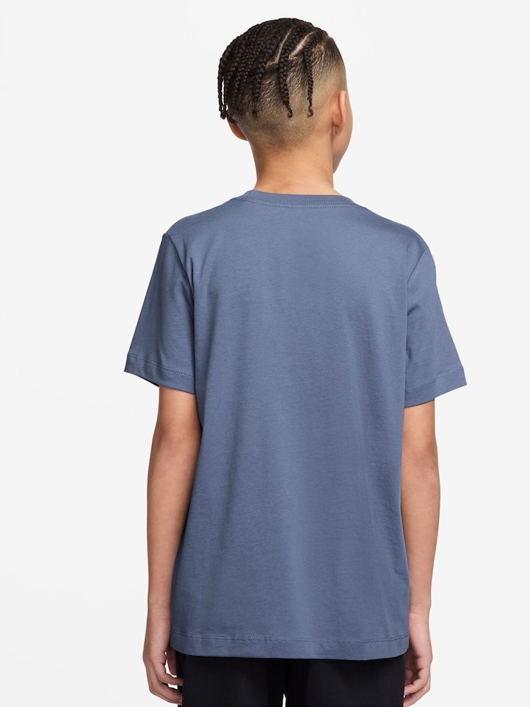 Nike World Indigo Blue Club T-Shirt - Image 2 of 3 Nike World Indigo Blue Club T-Shirt - Image 2 of 3