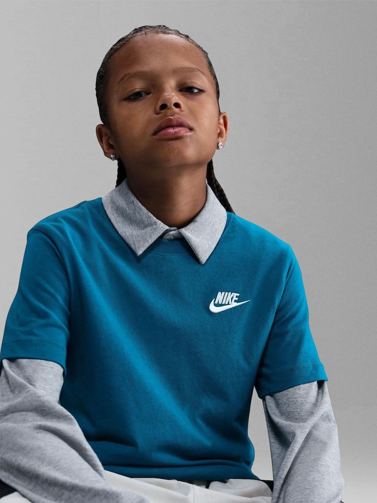 Abyss Sininen - Nike Club T-paita - Kuva 3 / 3