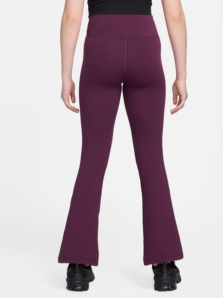 Nike Bordeaux Burgundy High Waisted Flared Leggings - Image 2 of 3