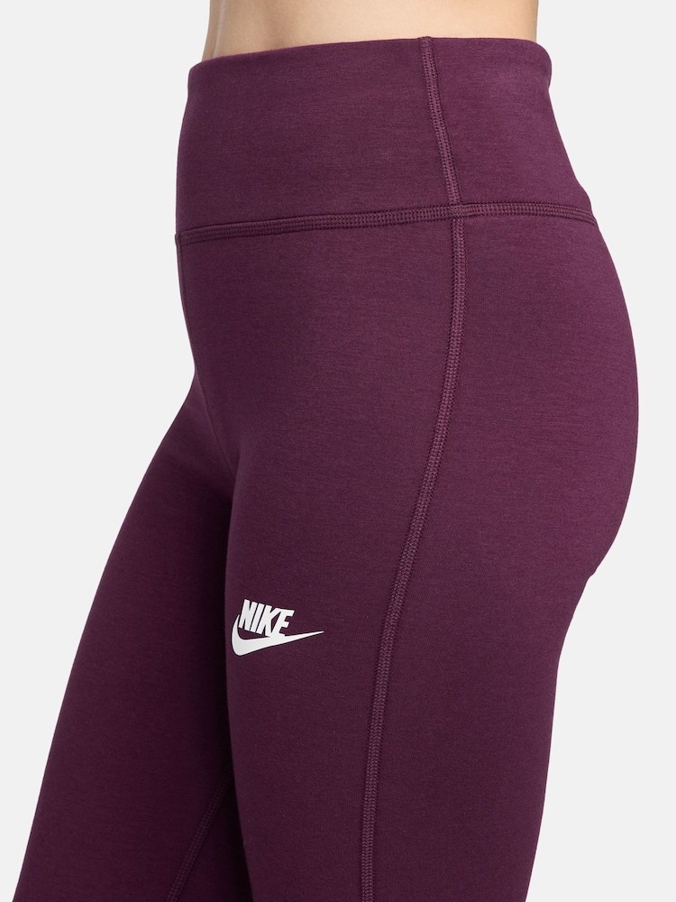 Nike Bordeaux Burgundy High Waisted Flared Leggings - Image 3 of 3 Nike Bordeaux Burgundy High Waisted Flared Leggings - Image 3 of 3
