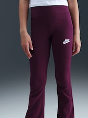 Bordeaux-Burgunder - Nike – ausgestellte Leggings mit hohem Bund - Bild 4 von 5