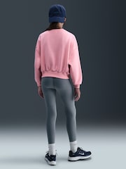 Nike Soft Pink Club Fleece Boxy Crew Neck Sweatshirt - Image 4 of 5