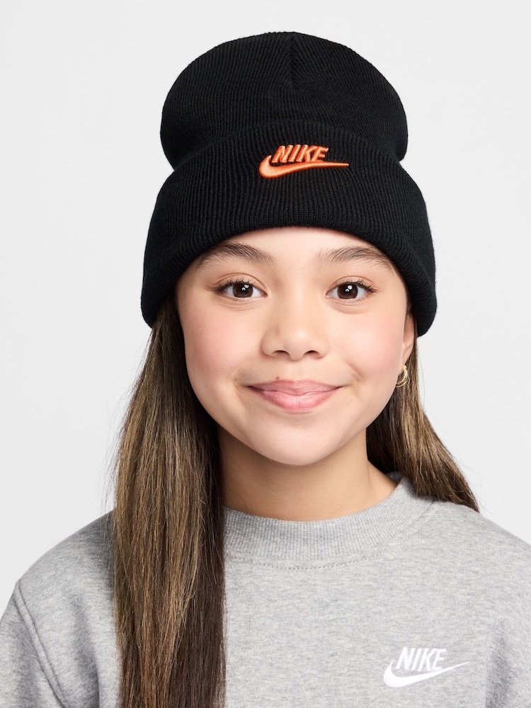 Nike Black orange Kids Peak Winter Beanie - Image 1 of 4