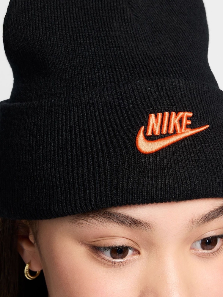 Nike Black orange Kids Peak Winter Beanie - Image 4 of 4