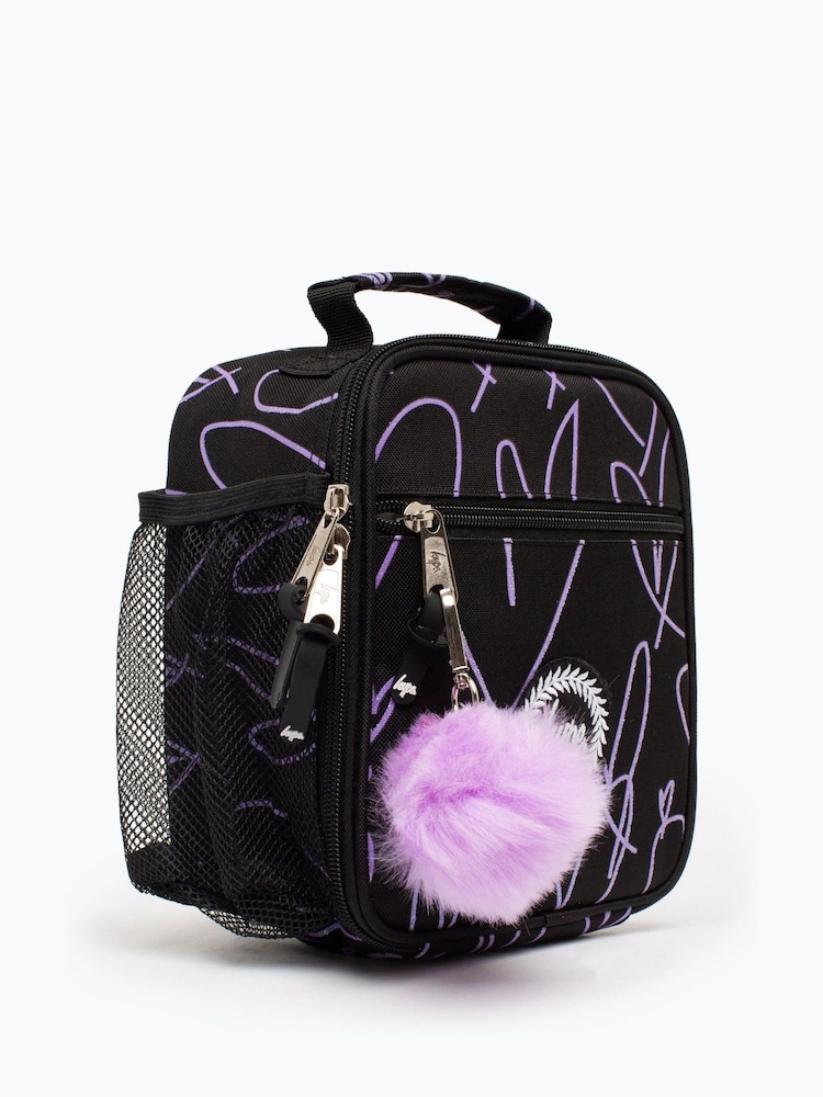 Hype. Glitter Scribble Heart Black Lunch Box - Image 2 of 6