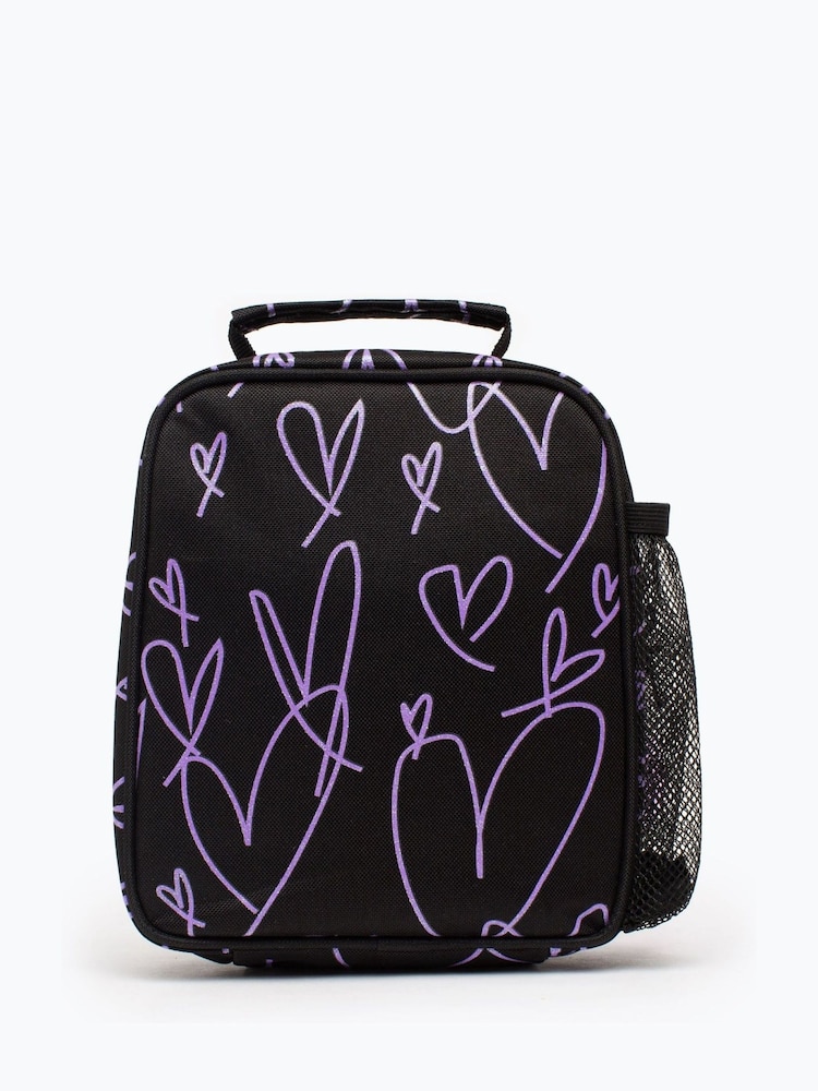 Hype. Glitter Scribble Heart Black Lunch Box - Image 3 of 6