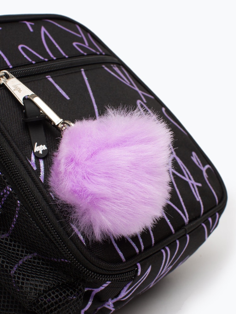 Hype. Glitter Scribble Heart Black Lunch Box - Image 6 of 6