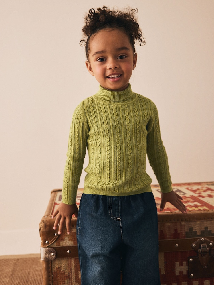 Green Roll Neck Jumper (3mths-10yrs) - Image 1 of 8 Green Roll Neck Jumper (3mths-10yrs) - Image 1 of 8