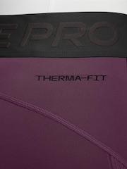Nike Bordeaux Burgundy Pro Dri-FIT Therma FIT Leggings - Image 3 of 3