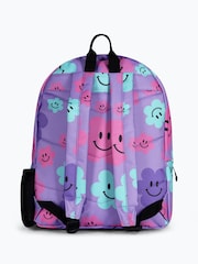 Hype. Unisex Purple Happy Flower Print Backpack - Image 2 of 6